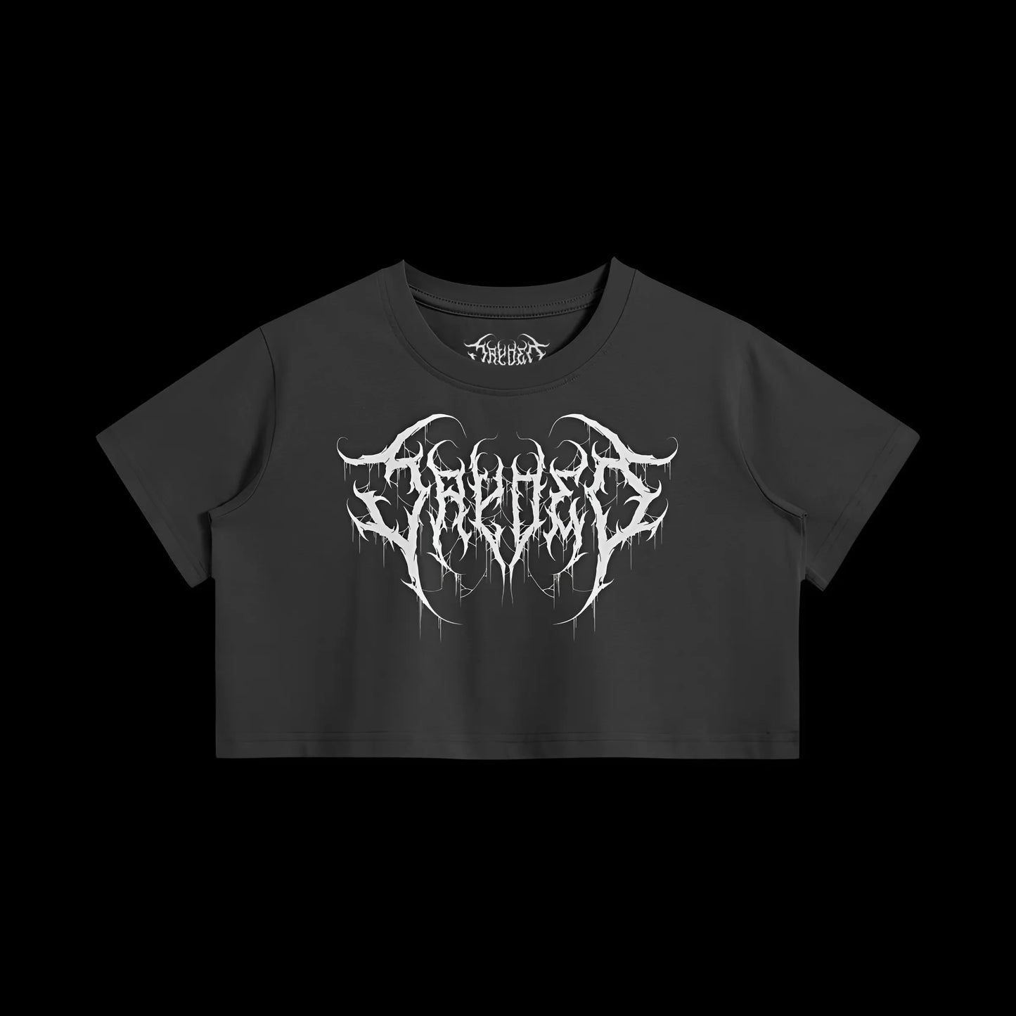 "LOGO" (BLACK) CROP TOP