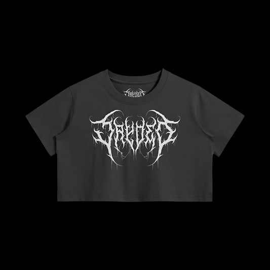 "LOGO" (BLACK) CROP TOP