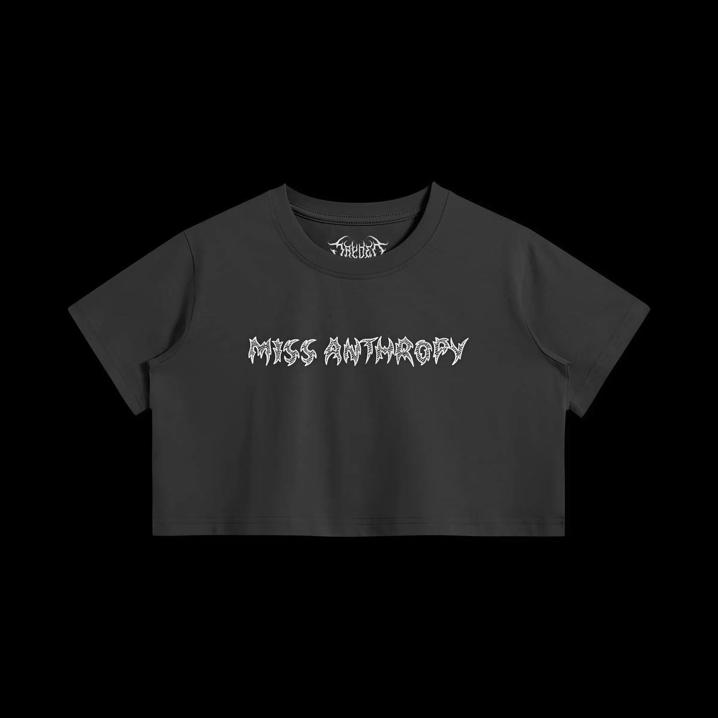 "MISS ANTHROPY" (BLACK) CROP TOP