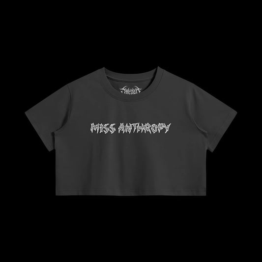 "MISS ANTHROPY" (BLACK) CROP TOP
